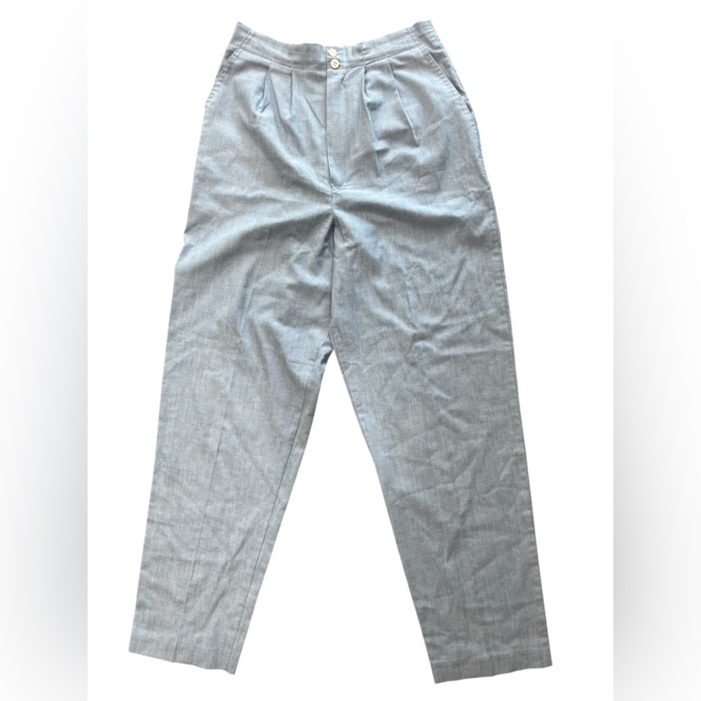 Vintage Chambray 80’s Elastic High Waist Pants - Picture 3 of 8